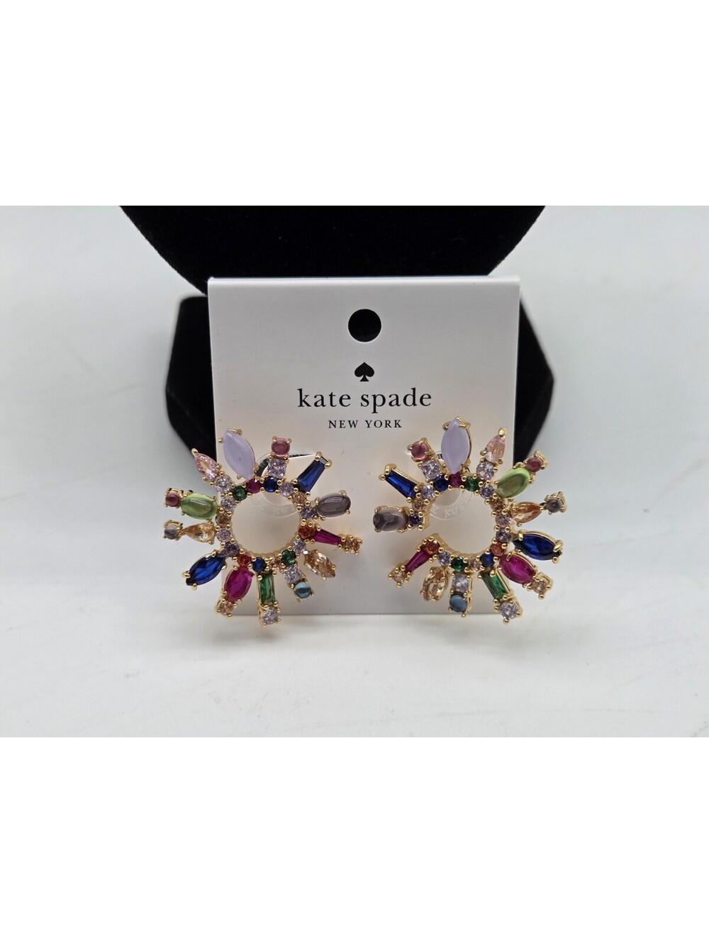 Kate Spade Showtime Multi Color Crystal Burst Stud Earrings CA57710 NWT